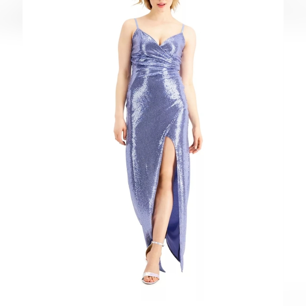 Emerald Sundae Womens P Glam Full-Length Party Faux Wrap Dress, XL